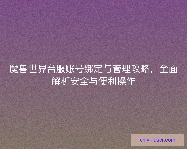 魔兽世界台服账号绑定与管理攻略，全面解析安全与便利操作