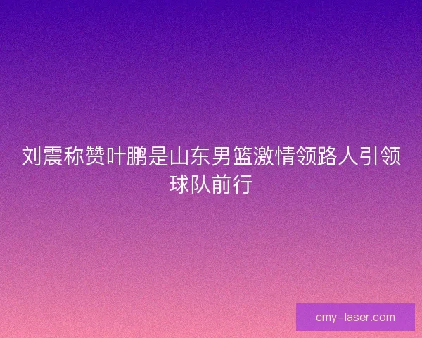刘震称赞叶鹏是山东男篮激情领路人引领球队前行
